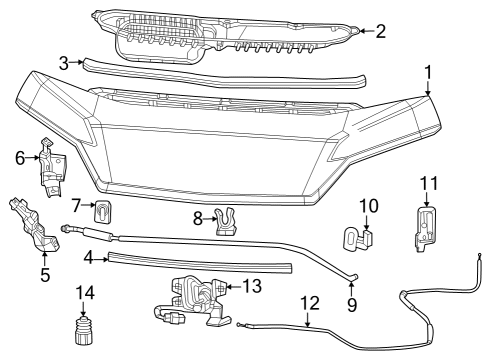 2023 Ram ProMaster 3500 HOOD PROP ROD Diagram for 68452347AA