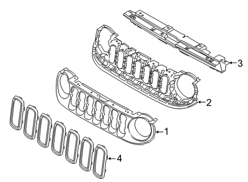 2023 Jeep Renegade Grille & Components Diagram 2