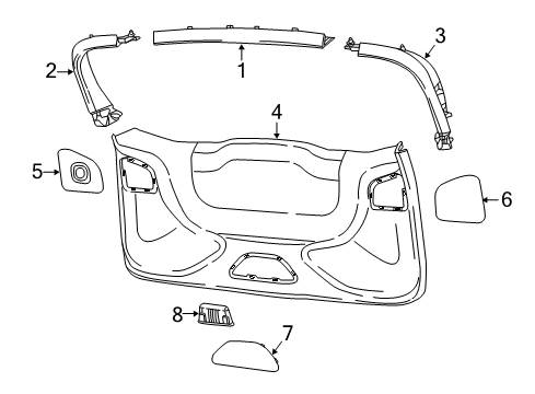 2022 Chrysler Pacifica Interior Trim - Lift Gate Diagram