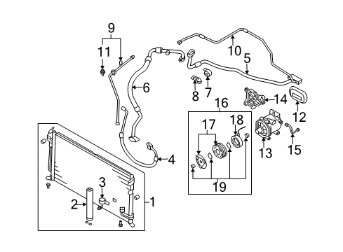 Line-A/C CONDENSER Outlet Diagram for MR958221