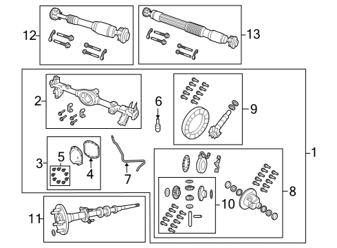 2021 Jeep Wrangler AXLE-SERVICE REAR Diagram for 68639155AA