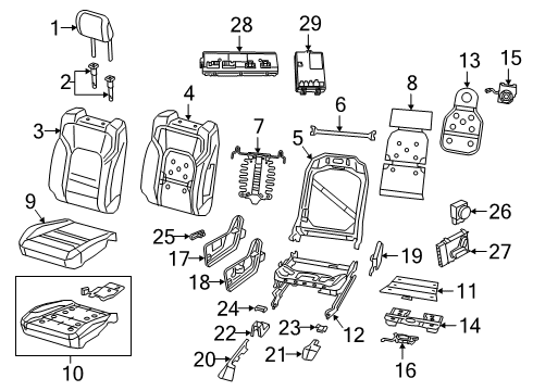 2020 Ram 1500 Switch-Power Seat Diagram for 68233980AC