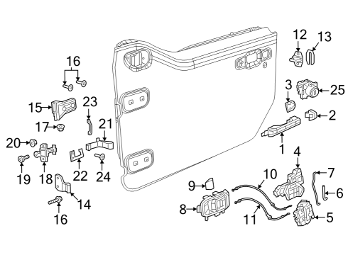 2023 Jeep Gladiator Inside Handle To Latch Diagram for 68375783AA