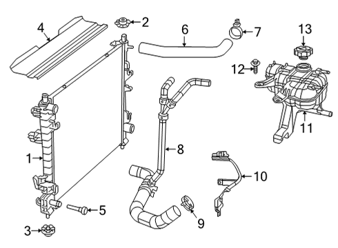 2022 Dodge Durango Radiator & Components Diagram 1