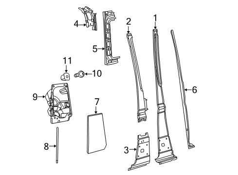 2022 Ram ProMaster 1500 Center Pillar Diagram