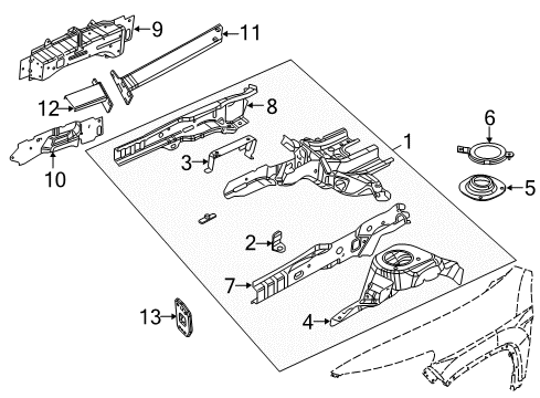 2018 Jeep Cherokee RAIL-FRAME FRONT Diagram for 68267066AB