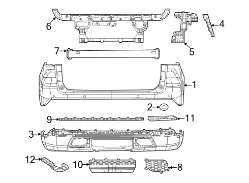 2024 Jeep Grand Cherokee FASCIA-REAR LOWER Diagram for 68581158AA