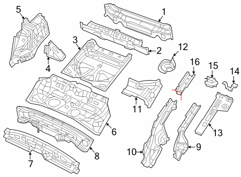 2021 Jeep Cherokee Rail-Rear Rail Diagram for 68157503AE