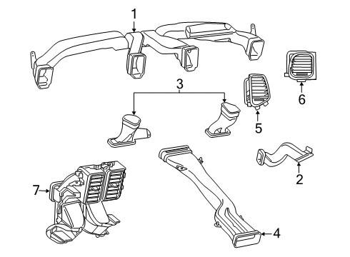 2022 Jeep Grand Cherokee WK Ducts Diagram