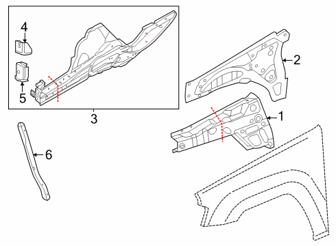 2022 Jeep Grand Cherokee WK Structural Components & Rails Diagram