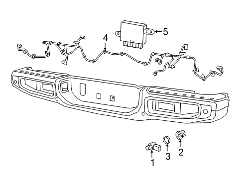 2023 Jeep Gladiator Electrical Components - Rear Bumper Diagram 1