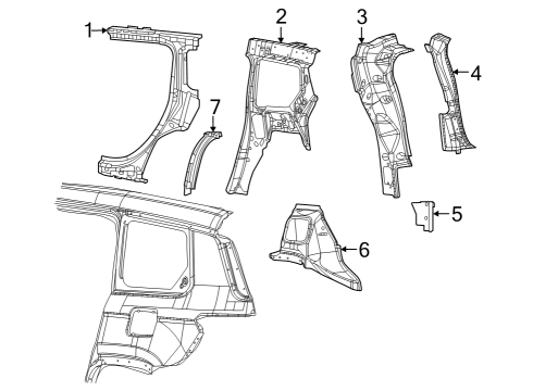 2022 Jeep Grand Cherokee REINFORCE-BODY SIDE APERTURE Diagram for 68531356AH