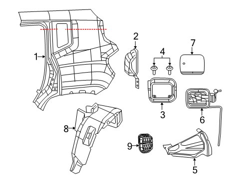 2021 Jeep Renegade Quarter Panel & Components Diagram