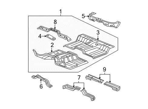 2010 Dodge Ram 1500 CROSSMEMB-Rear Floor Diagram for 68525583AA