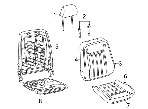 2021 Chrysler 300 Front Seat Components Diagram 3