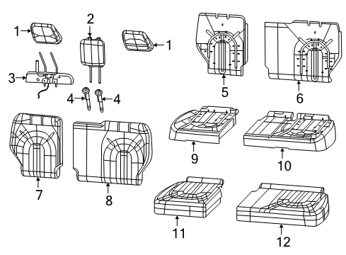 2024 Chrysler Voyager Cover-Rear Seat Cushion Diagram for 6ED24BDQAC