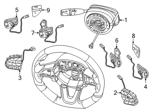 2023 Dodge Challenger Shroud, Switches & Levers Diagram