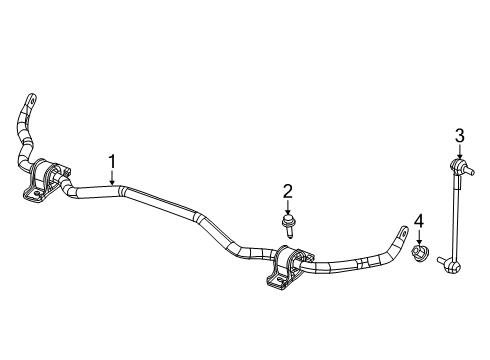 2023 Jeep Cherokee Stabilizer Bar & Components - Front Diagram