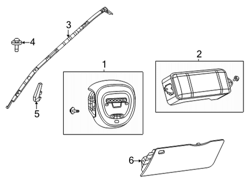 2022 Dodge Durango Air Bag Components Diagram 1