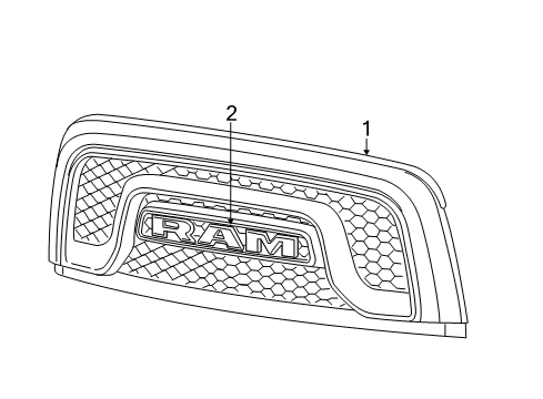 2022 Ram 1500 Classic Grille & Components Diagram 3