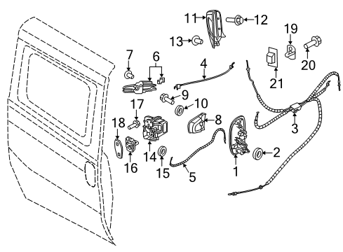 2021 Ram ProMaster City Handle-Inside Release Diagram for 6SX41JXWAA