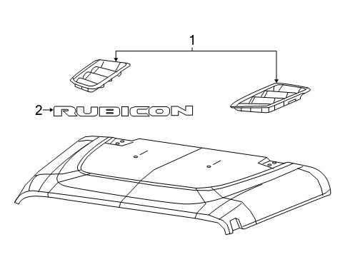 2022 Jeep Gladiator Exterior Trim - Hood Diagram 1