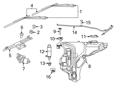 2017 Dodge Durango Front WIPER Diagram for 68194931AB