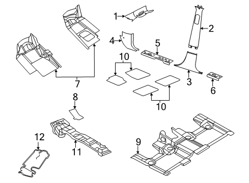 2022 Dodge Durango Interior Trim - Pillars Diagram