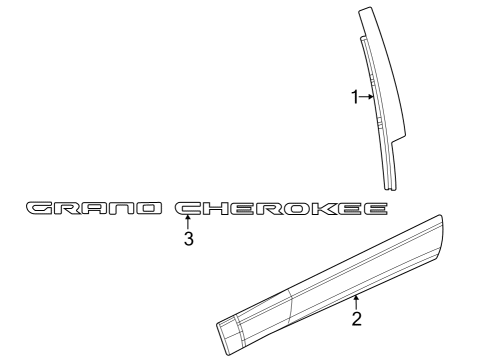 2022 Jeep Grand Cherokee Molding-Front Door Diagram for 6QA01TZZAA