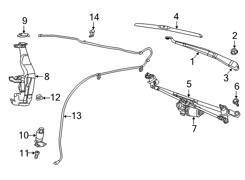 2022 Jeep Grand Cherokee WK Wiper & Washer Components Diagram 2