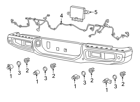 2023 Jeep Gladiator Electrical Components - Rear Bumper Diagram 2