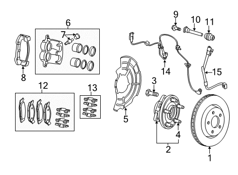 2022 Jeep Grand Cherokee WK Front Brakes Diagram 2