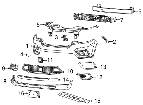 2022 Jeep Cherokee FASCIA-FRONT UPPER Diagram for 68579388AA