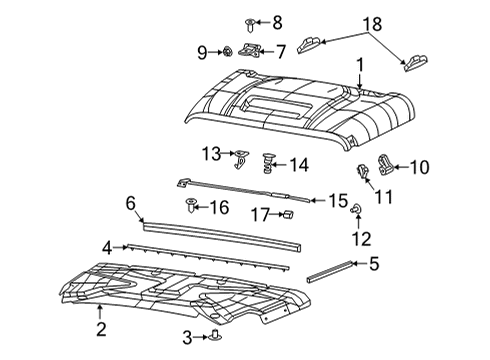 2023 Jeep Gladiator HOOD Diagram for 68338381AD