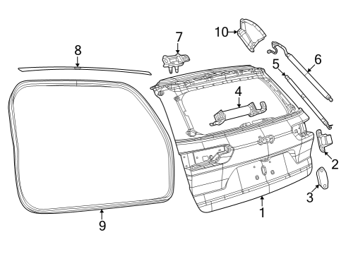 2023 Jeep Grand Cherokee LIFTGATE GAS CYLINDER Diagram for 68342104AA