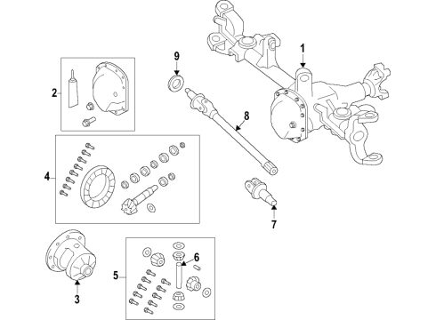 2023 Jeep Gladiator Front Axle, Differential, Drive Axles, Propeller Shaft Diagram