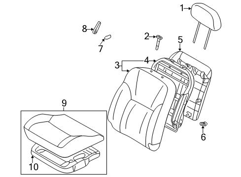 Cap End-Front Seat LUMBAR Support Diagram for MR639161