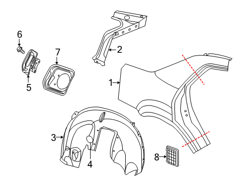 2022 Chrysler 300 Tube-Fuel Filler Diagram for 68422925AB