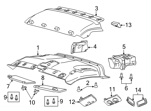 2022 Ram ProMaster 1500 Interior Trim - Roof Diagram 3