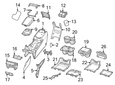 2023 Jeep Grand Cherokee ARMREST-ARMREST Diagram for 7GX64NR3AA