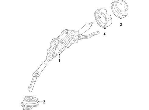 2022 Chrysler Pacifica Steering Column & Wheel, Steering Gear & Linkage, Shroud, Switches & Levers Diagram 4