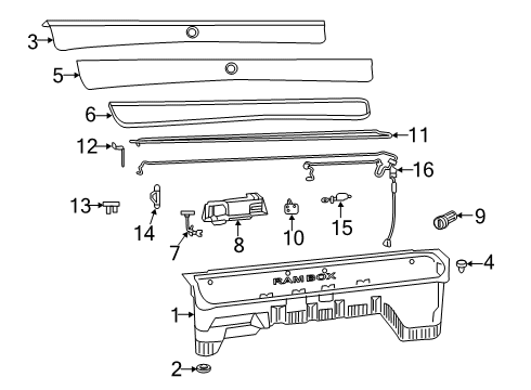 2023 Ram 3500 Storage Compartment Diagram