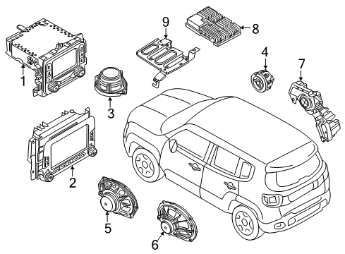 2017 Jeep Renegade SPEAKER Diagram for 68542236AA