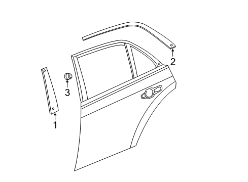 2023 Chrysler 300 Exterior Trim - Rear Door Diagram