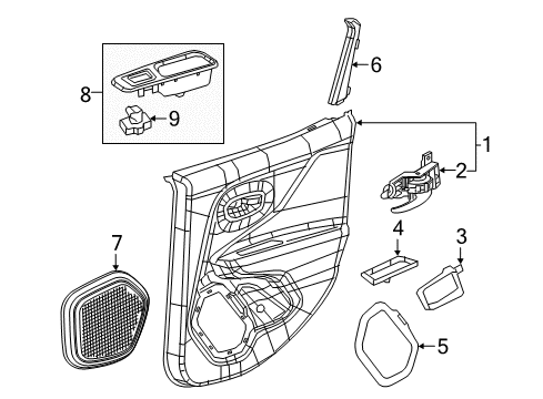 2022 Jeep Renegade Interior Trim - Rear Door Diagram