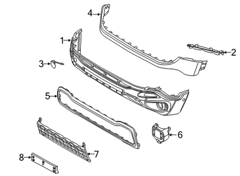 2023 Jeep Renegade BRACKET-LICENSE PLATE Diagram for 68632876AA