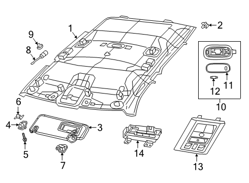 2021 Ram 2500 CONSOLE-OVERHEAD Diagram for 7KX201X7AA