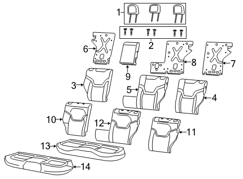 2023 Jeep Renegade Rear Seat Components Diagram 1