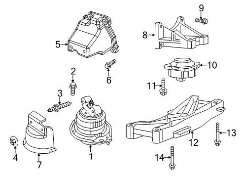 2023 Dodge Charger Engine & Trans Mounting Diagram 1