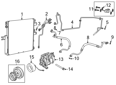 2021 Ram 3500 A/C COMPRESSOR Diagram for 68461377AB